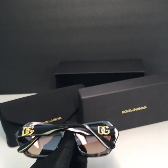 New Auth Dolce & Gabbana  DG 4406 Havana Geometric Sunglasses - Picture 10 of 13